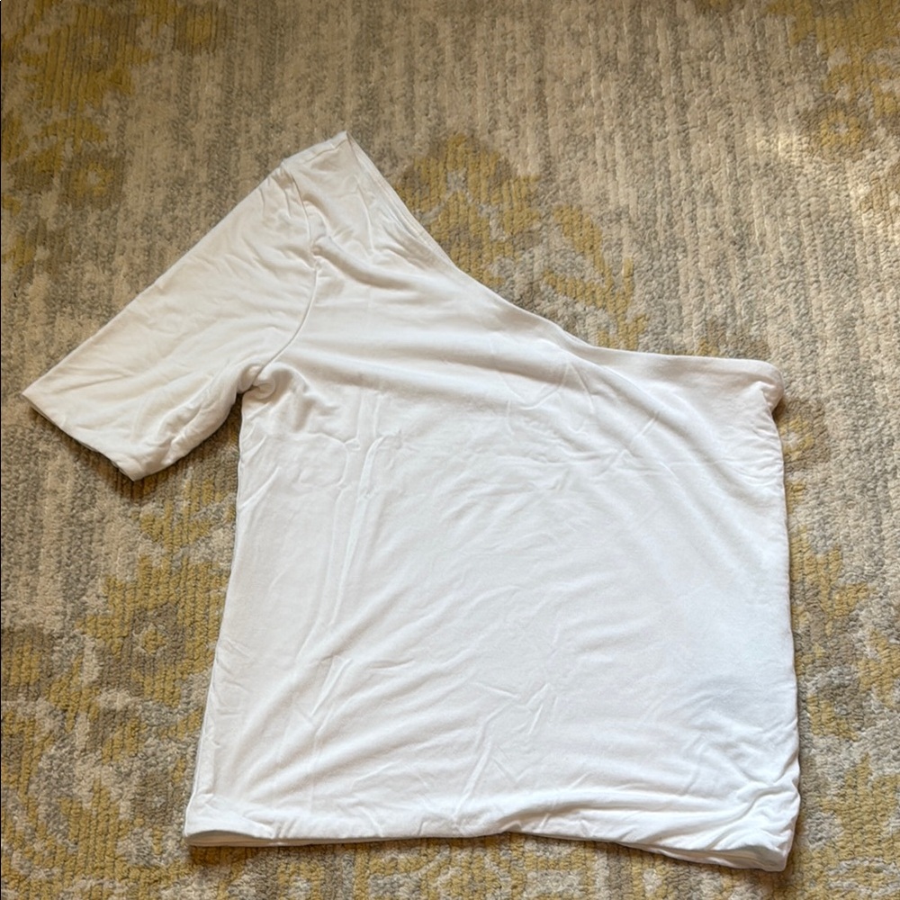 JCrew white one shoulder top EUC